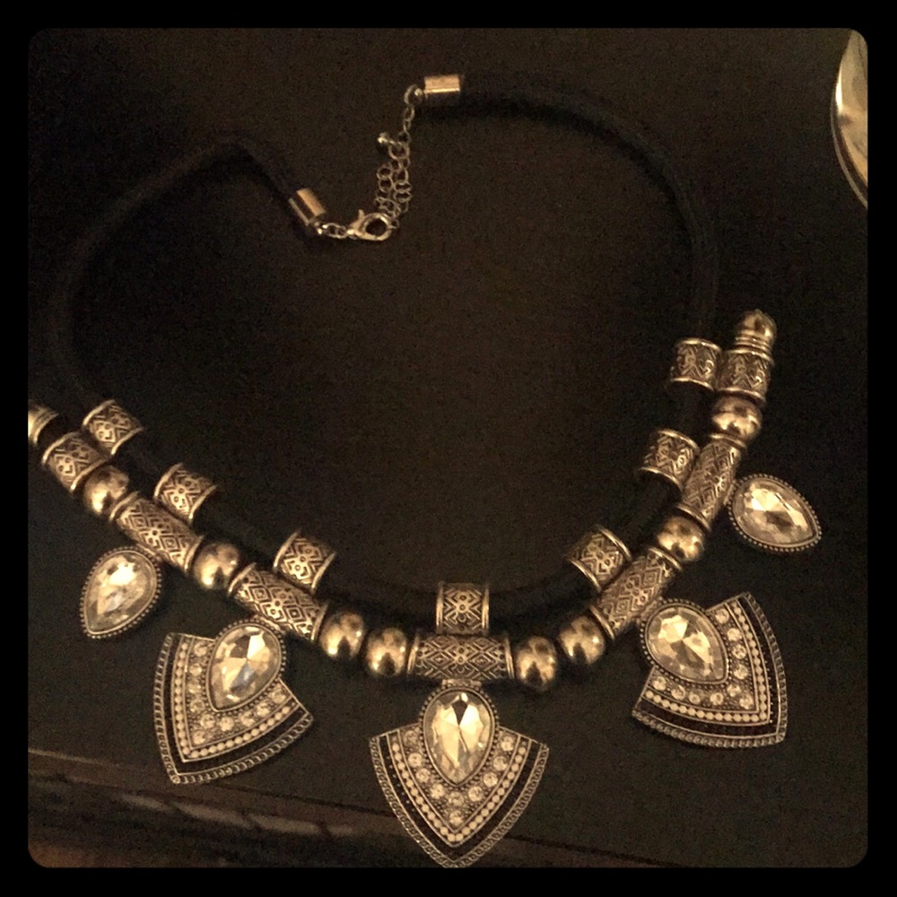 Black statement necklace